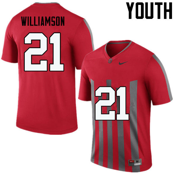 Youth Ohio State Buckeyes #21 Marcus Williamson College Football Jerseys Game-Throwback
